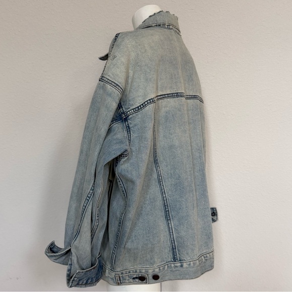 Free People Light Blue Oversized Trucker Denim Jacket - Picture 5 of 9